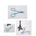 Wholesale Stainless Steel Color Titanium Coated Small Scissors Makeup Eyebrow Scissors